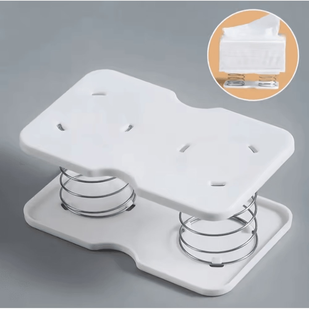 Automatic Lift Tissue Box Spring Holder Organizer For Kitchen Car 2