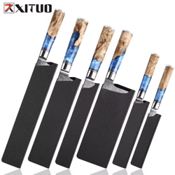 universal kitchen knife sheath set for chef, santoku & utility knives