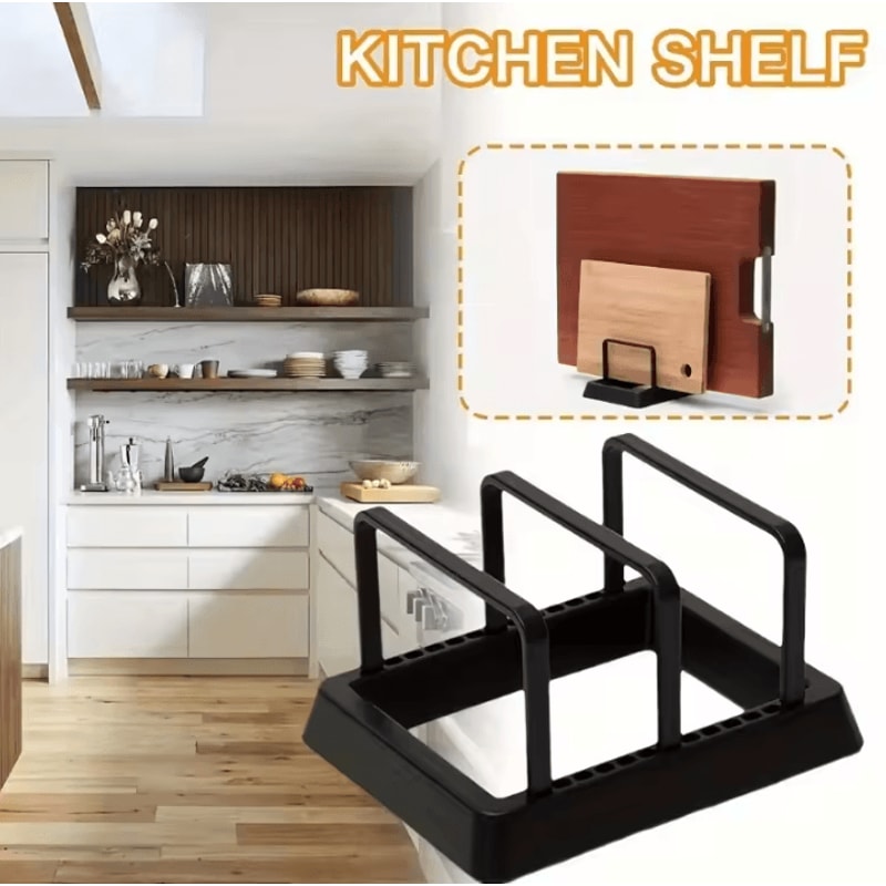 MultiFunction Kitchen Storage Rack With Knife Pot Lid Holder 1