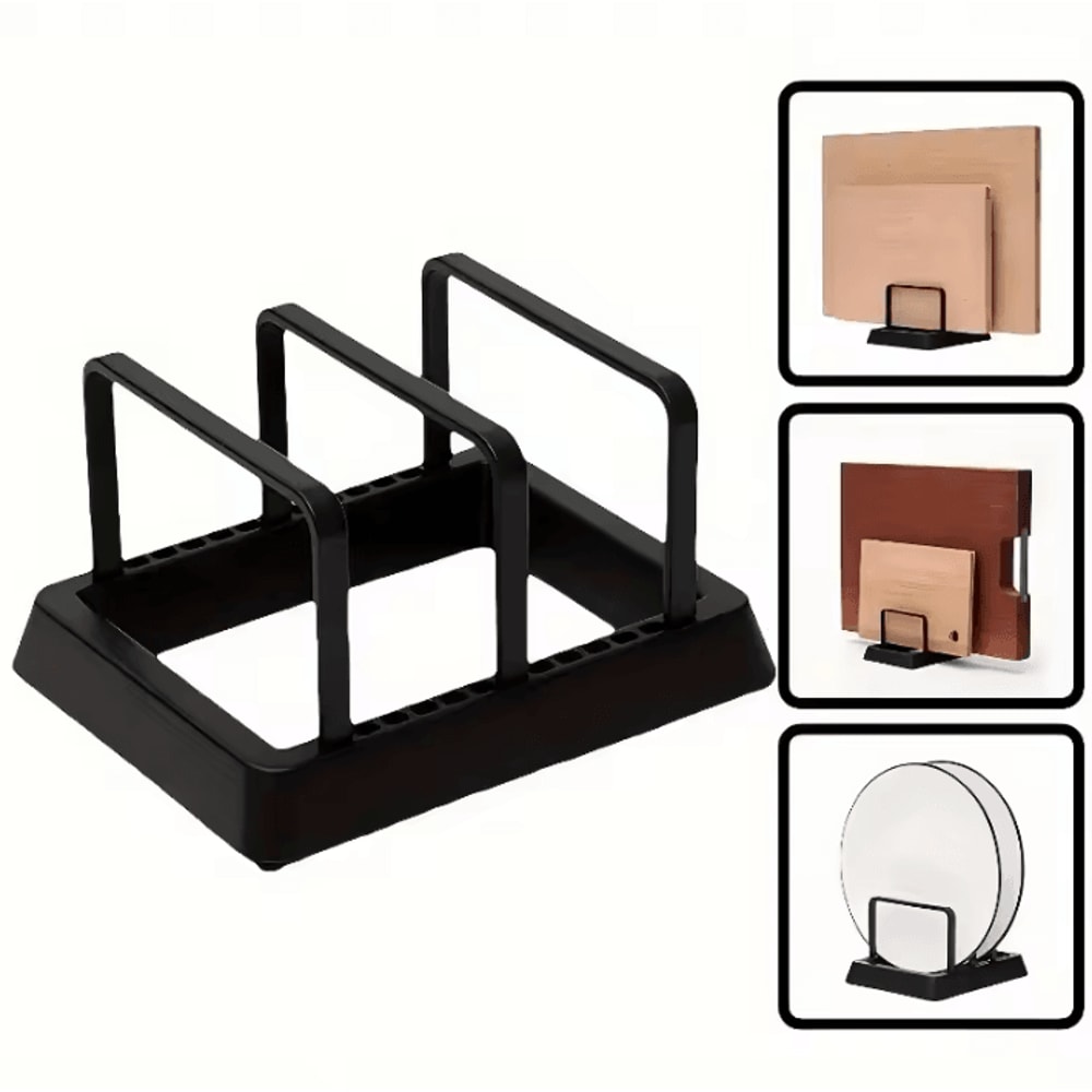 MultiFunction Kitchen Storage Rack With Knife Pot Lid Holder 2