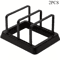 MultiFunction Kitchen Storage Rack With Knife Pot Lid Holder 4