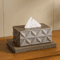 Minimalist Ripple Tissue Box Organizer With Wooden Lid 5