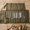HEZHEN Waxed Canvas Chef Knife Roll Bag With Leather Straps 2