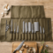 HEZHEN Waxed Canvas Chef Knife Roll Bag With Leather Straps 2