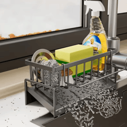 drill-free sink sponge & soap organizer rack
