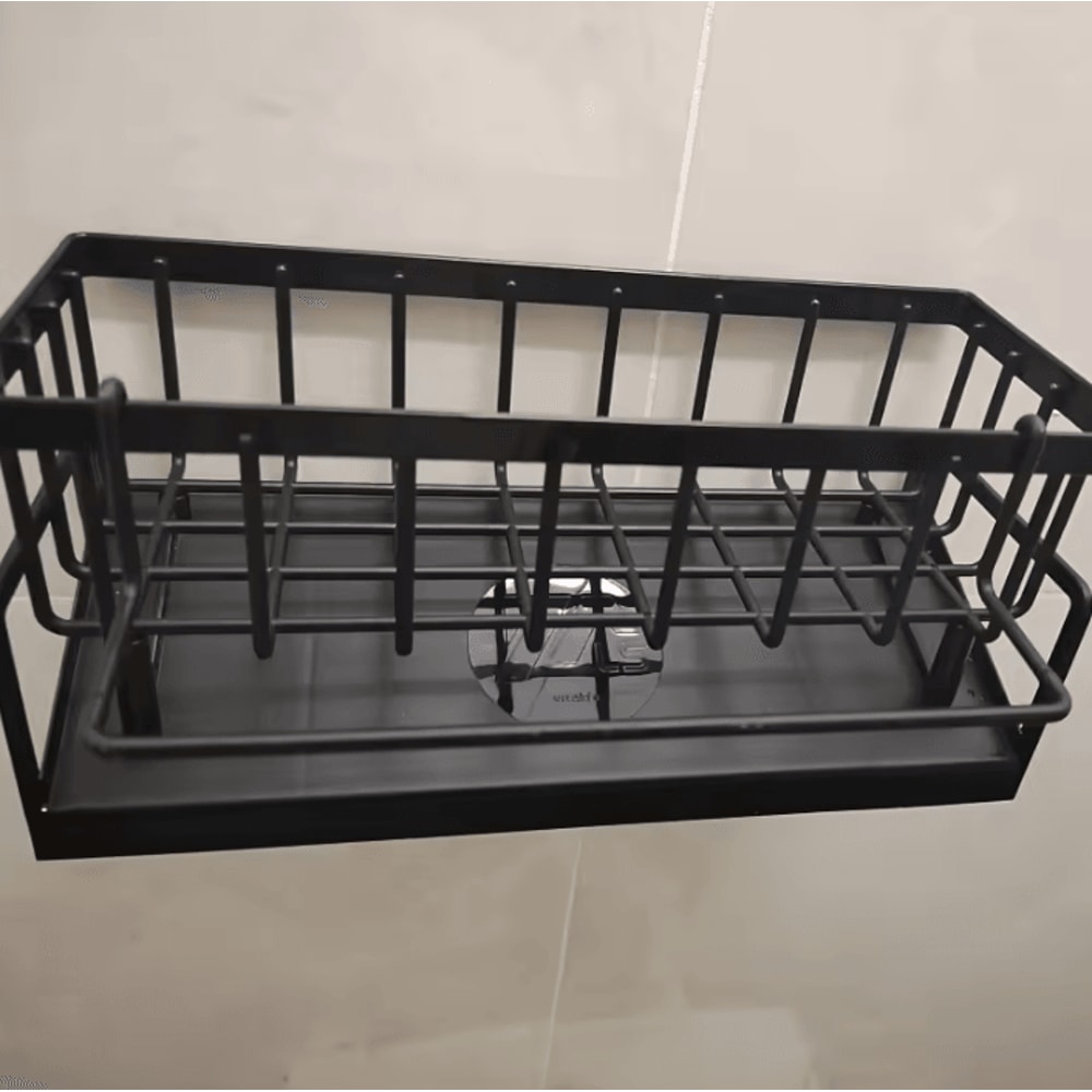 DrillFree Sink Sponge Soap Organizer Rack 4