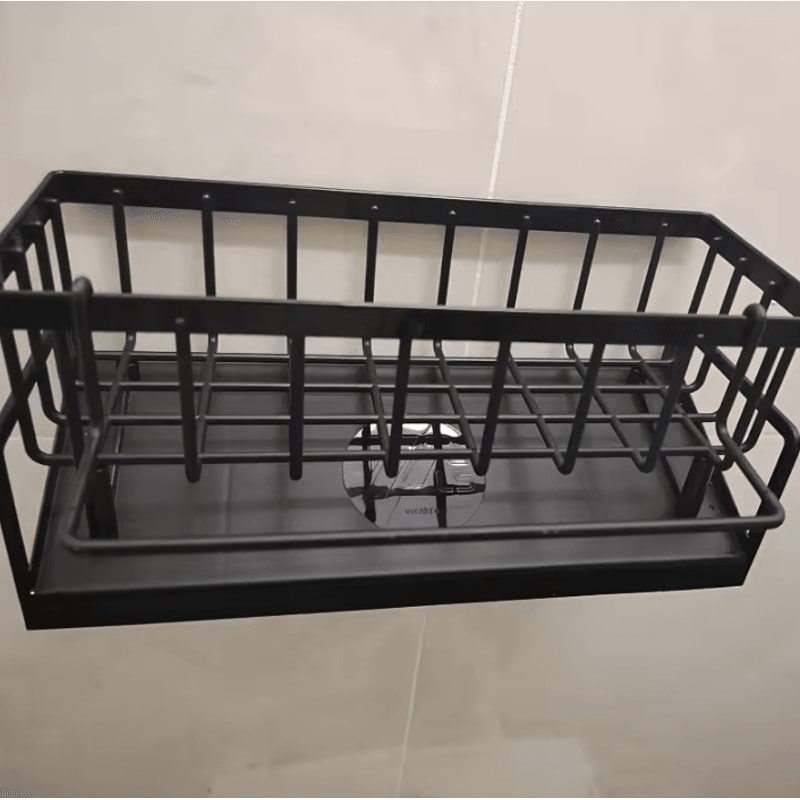 DrillFree Sink Sponge Soap Organizer Rack 4