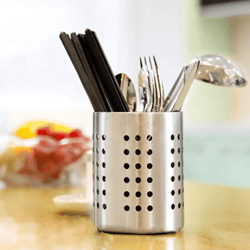 stainless steel cutlery holder & kitchen utensil drainer