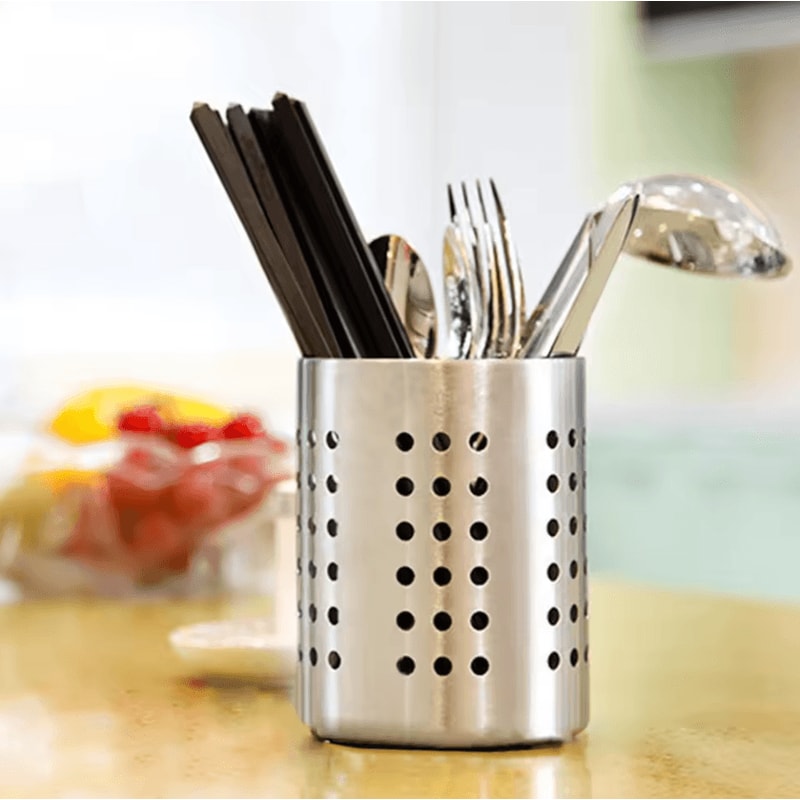 Stainless Steel Cutlery Holder Kitchen Utensil Drainer 0