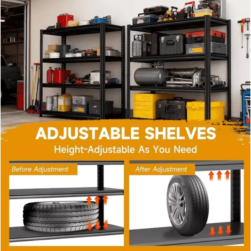 72Inch HeavyDuty Garage Shelving Unit With Adjustable Metal Storage Shelves 3