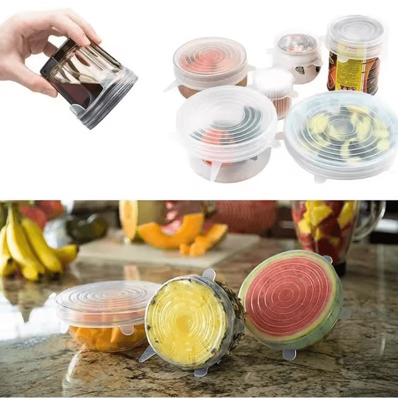 Reusable Silicone Stretch Lids For Fresh Food Storage 1