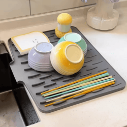 silicone sink drain mat for dishes, fruits & vegetables