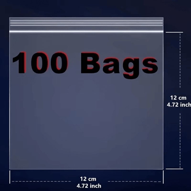 FreshGuard Clear Zipper Storage Bags 100PCS MultiPurpose Organizer Pack 4