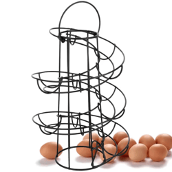 freshflow spiral egg storage rack – countertop egg skelter dispenser