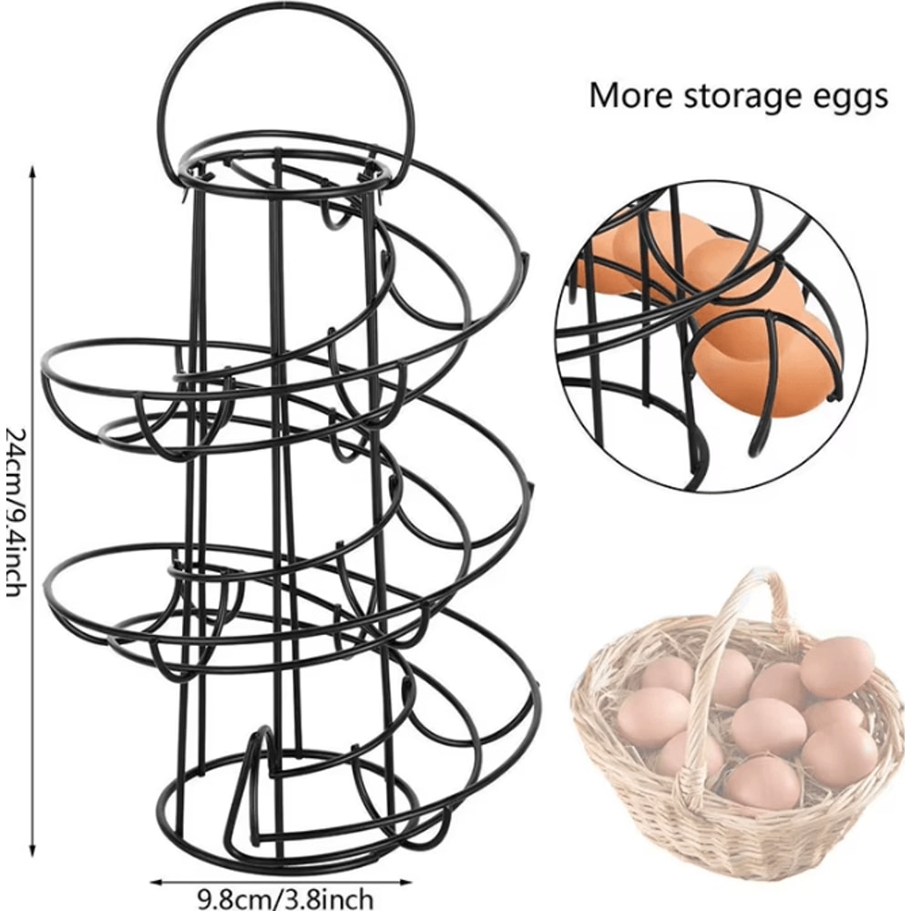 FreshFlow Spiral Egg Storage Rack Countertop Egg Skelter Dispenser 2