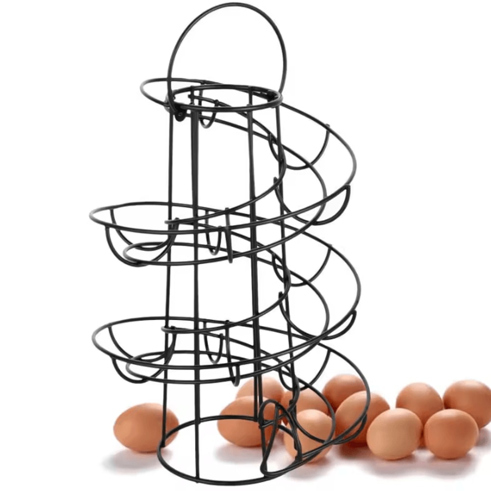 FreshFlow Spiral Egg Storage Rack Countertop Egg Skelter Dispenser 3