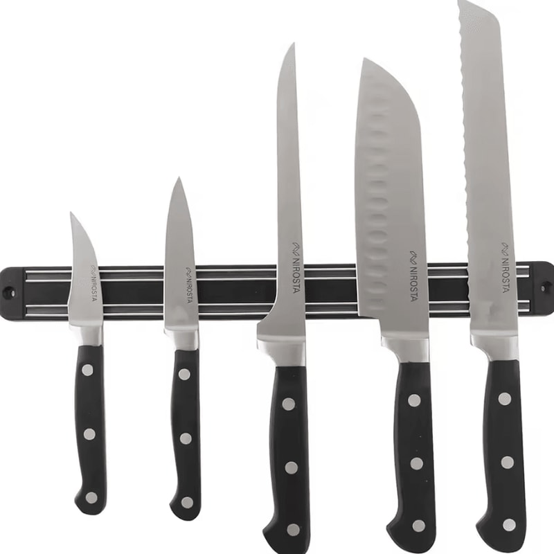 MagnaGrip Stainless Steel Magnetic Knife Holder 13 Inch Wall Mounted Knife Strip 0