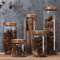Airtight Glass Food Storage Jar Set With Wooden Lid For Kitchen Organization 0