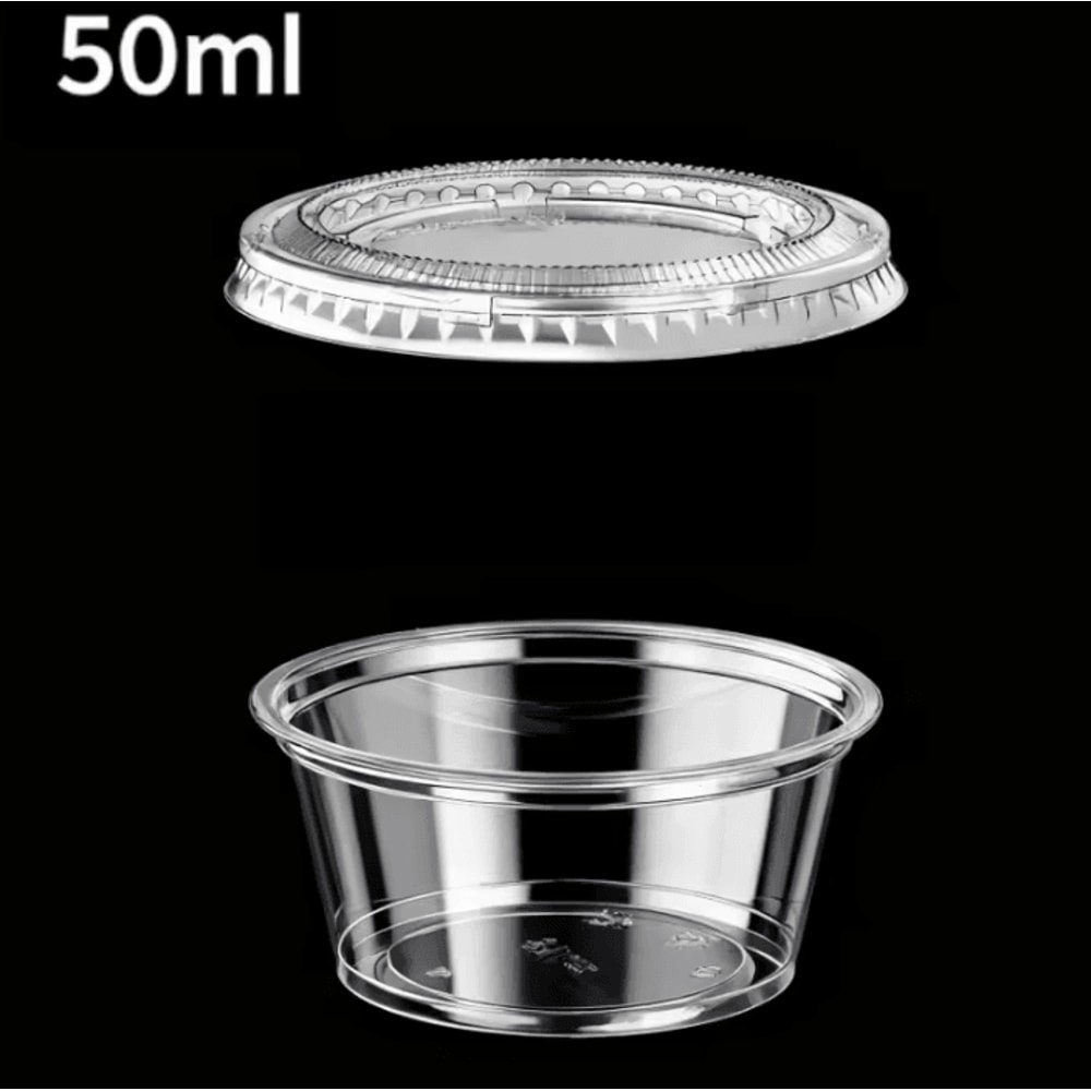 Clear Disposable Sauce Cups With Lids For Food Prep Storage 2