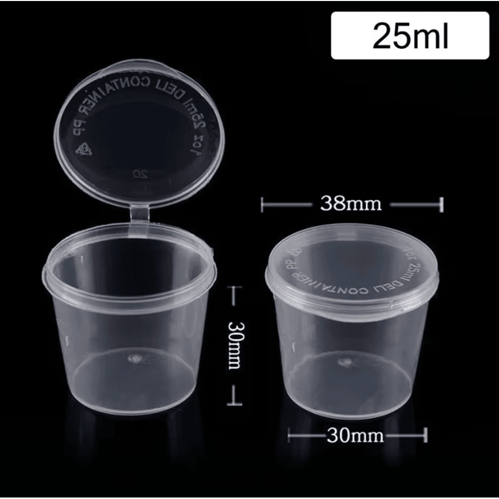 Clear Disposable Sauce Cups With Lids For Food Prep Storage 3
