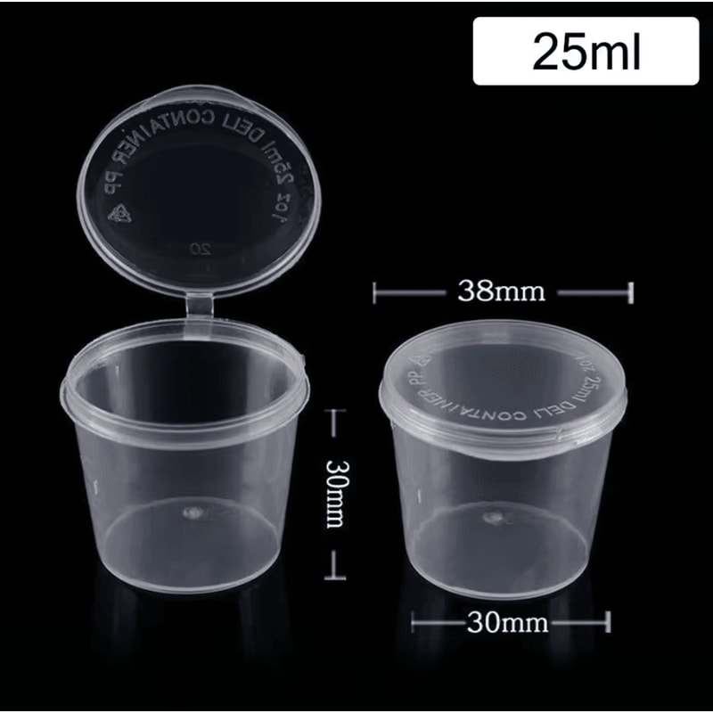 Clear Disposable Sauce Cups With Lids For Food Prep Storage 3