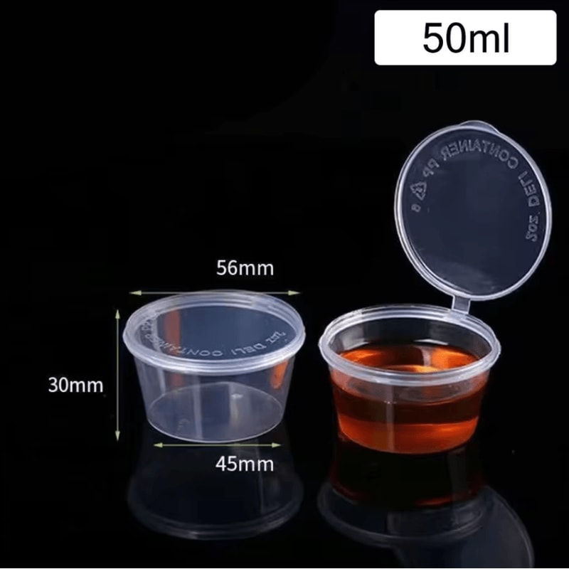 Clear Disposable Sauce Cups With Lids For Food Prep Storage 4