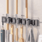 Wall Mounted Mop Broom Holder Rack With 5 Hooks 4