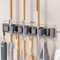 Wall Mounted Mop Broom Holder Rack With 5 Hooks 4