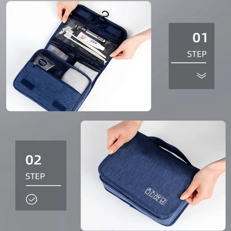Waterproof Hanging Toiletry Travel Bag For Makeup Bathroom Essentials 1