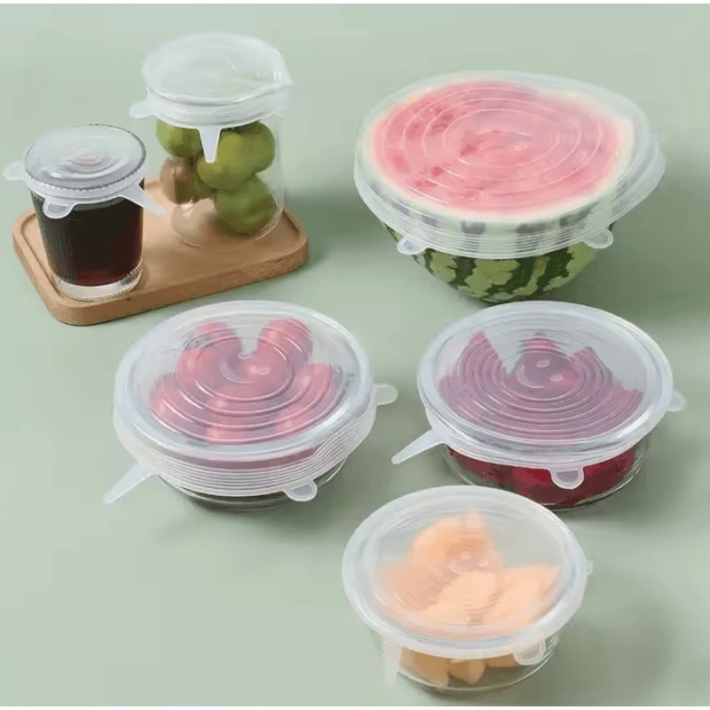Reusable Silicone Stretch Lid Set For Bowls Containers Food Storage 2