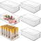 Stackable Clear Pantry Storage Bins With Handles For Fridge Cabinet Organization 0