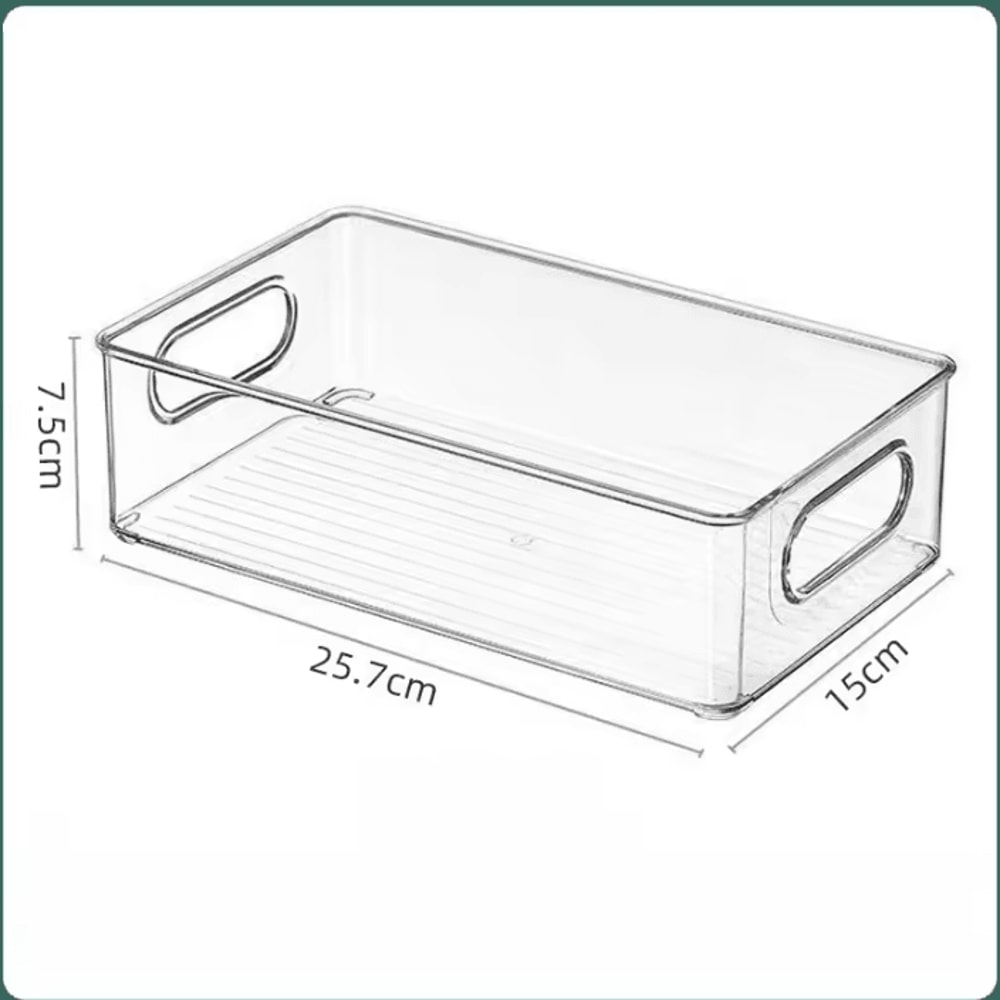 Stackable Clear Pantry Storage Bins With Handles For Fridge Cabinet Organization 2