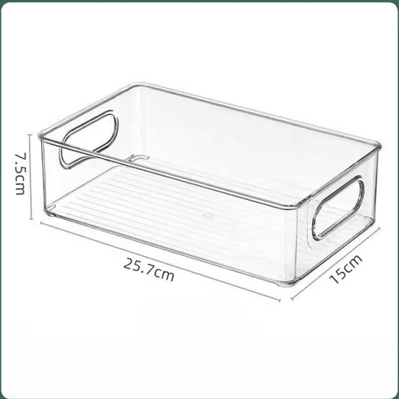 Stackable Clear Pantry Storage Bins With Handles For Fridge Cabinet Organization 2