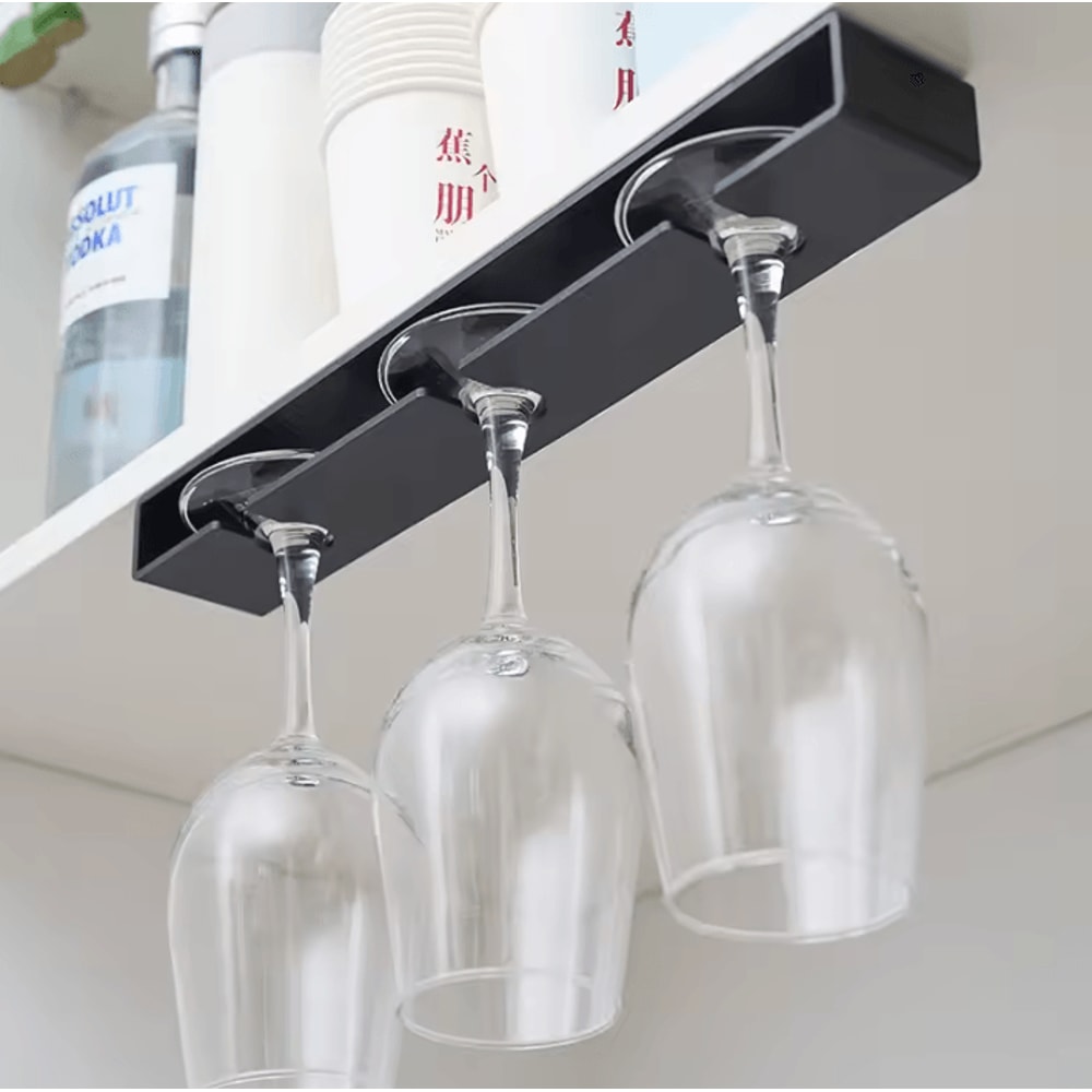 Under Cabinet Wine Glass Hanging Rack For Kitchen Bar Storage 2