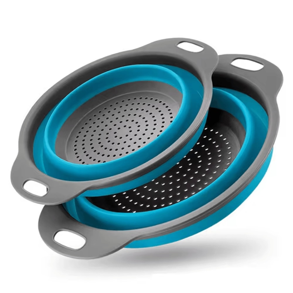 Collapsible Silicone Kitchen Colander For Pasta Fruits Vegetables 0