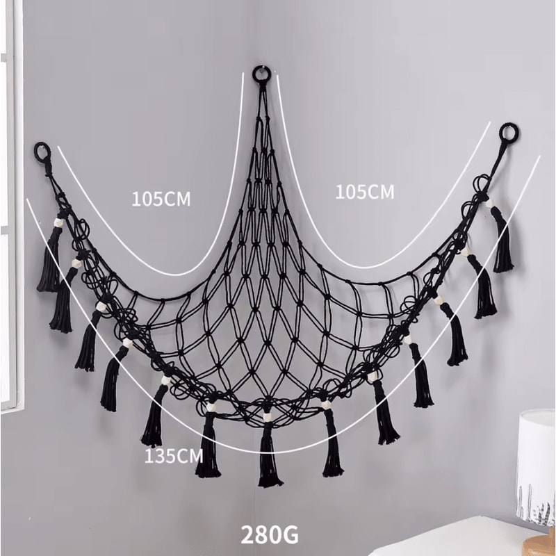 Cotton Rope Toy Hammock Storage Net For Stuffed Animals Kids Rooms 2