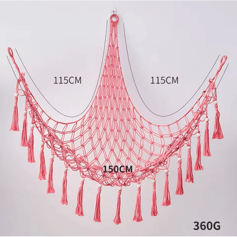 Cotton Rope Toy Hammock Storage Net For Stuffed Animals Kids Rooms 3
