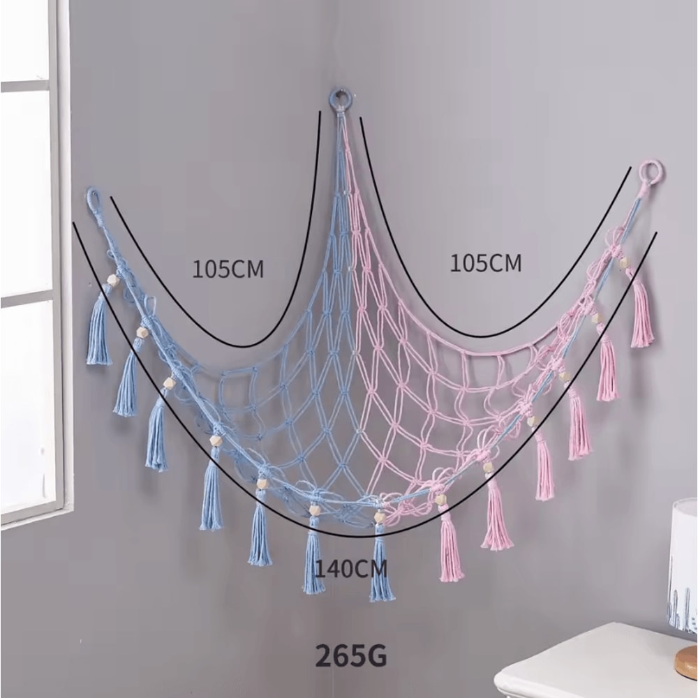 Cotton Rope Toy Hammock Storage Net For Stuffed Animals Kids Rooms 6