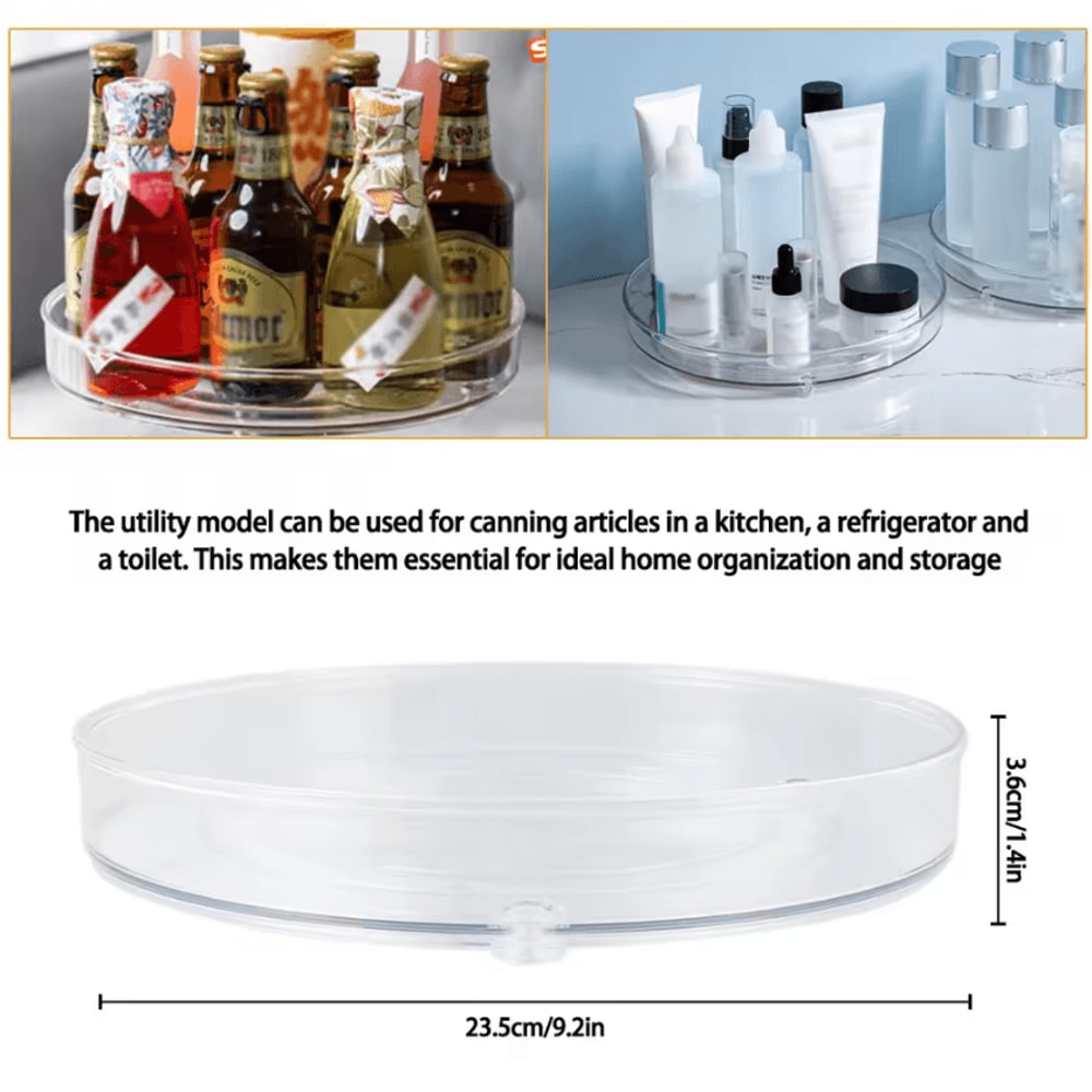 Rotating Clear Turntable Organizer For Kitchen Makeup Bathroom Storage 4