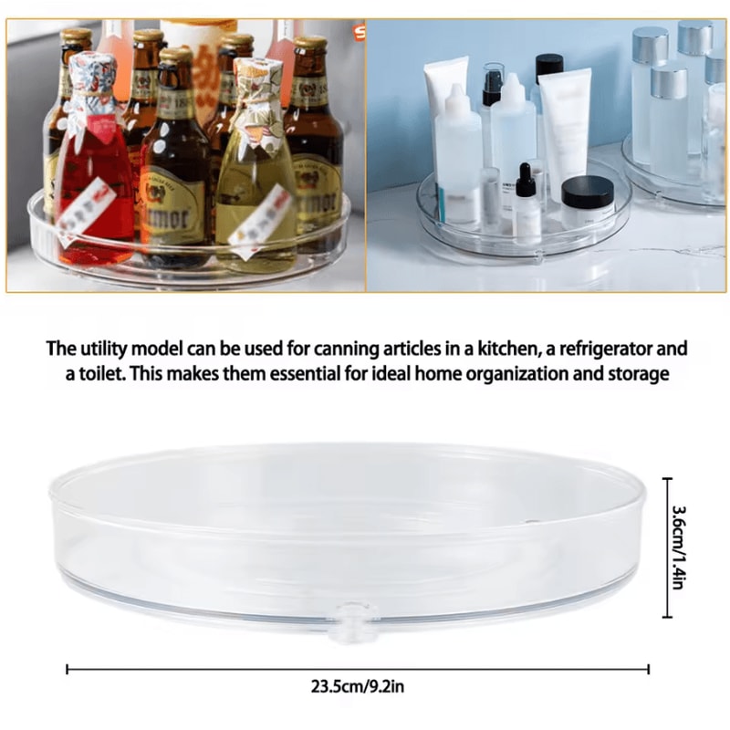 Rotating Clear Turntable Organizer For Kitchen Makeup Bathroom Storage 4