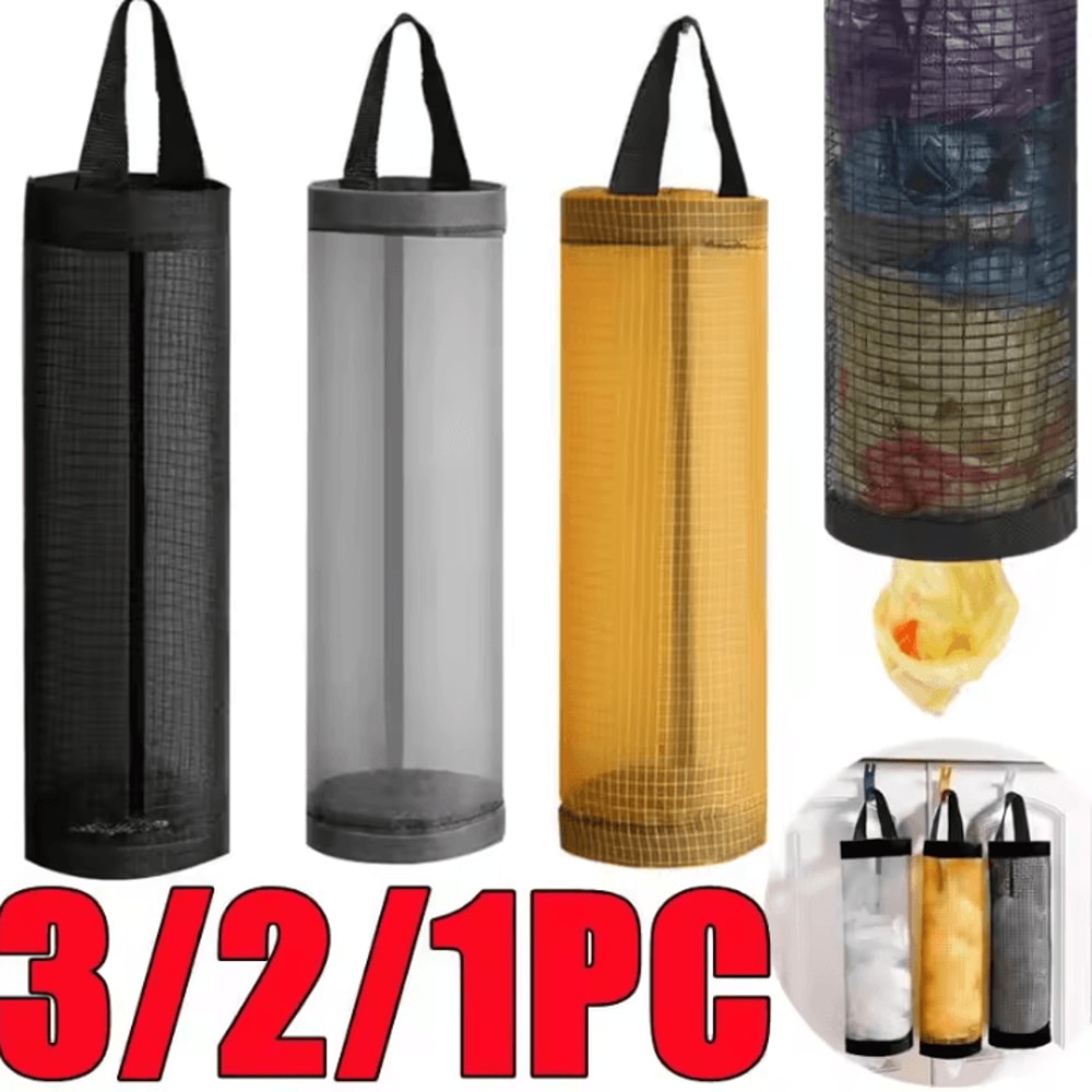 Wall Mounted Grocery Bag Holder Plastic Bag Dispenser For Kitchen Organization 0
