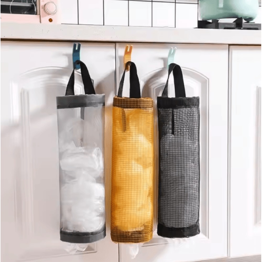 Wall Mounted Grocery Bag Holder Plastic Bag Dispenser For Kitchen Organization 1