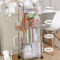 Light Luxury Transparent Acrylic Rolling Storage Cart With Hanging Baskets 0
