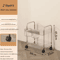 Light Luxury Transparent Acrylic Rolling Storage Cart With Hanging Baskets 1