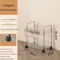 Light Luxury Transparent Acrylic Rolling Storage Cart With Hanging Baskets 1
