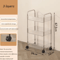 Light Luxury Transparent Acrylic Rolling Storage Cart With Hanging Baskets 2