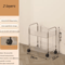 Light Luxury Transparent Acrylic Rolling Storage Cart With Hanging Baskets 3
