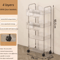 Light Luxury Transparent Acrylic Rolling Storage Cart With Hanging Baskets 5