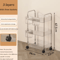 Light Luxury Transparent Acrylic Rolling Storage Cart With Hanging Baskets 6