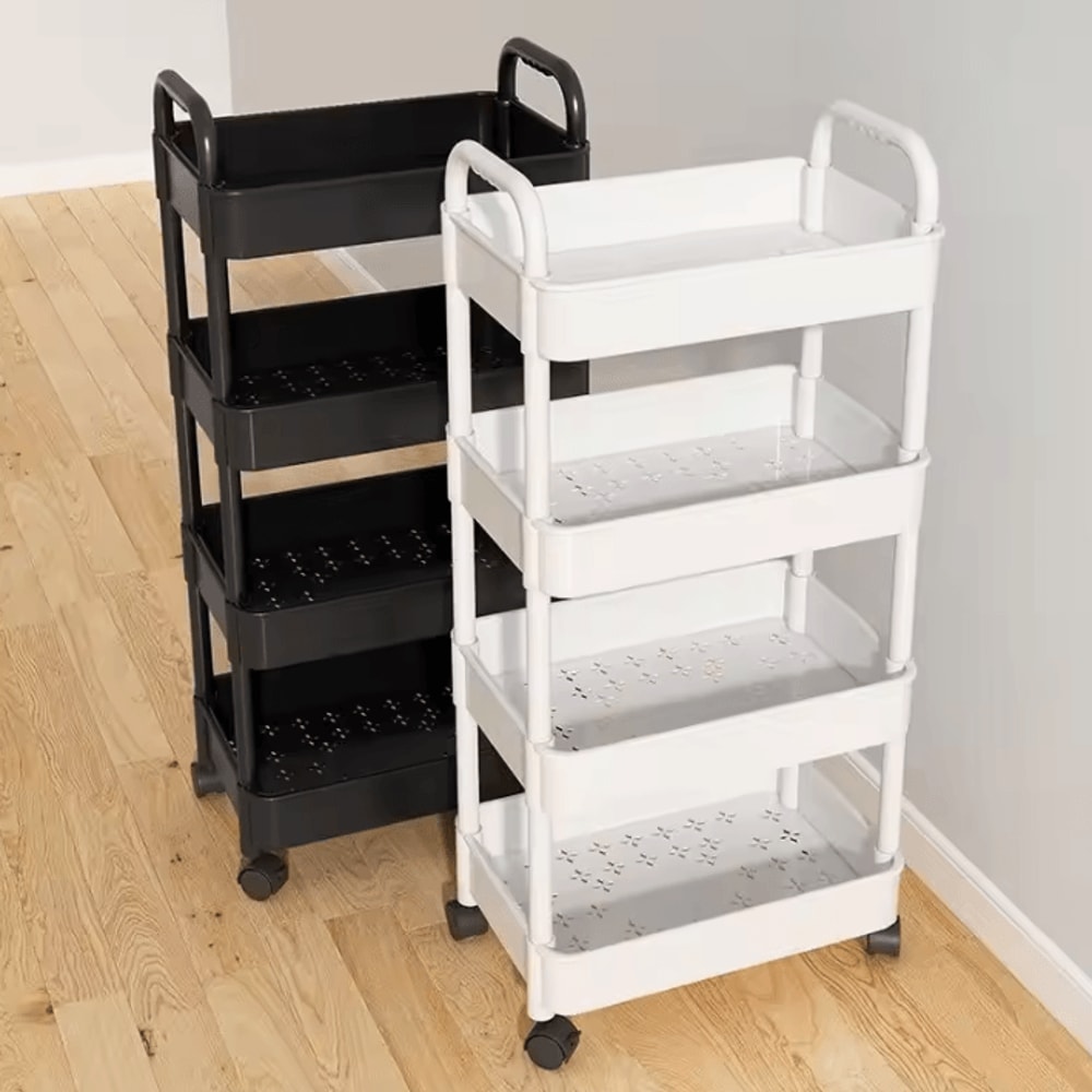 4Tier Rolling Storage Cart Organizer For Kitchen Bathroom Snacks 0